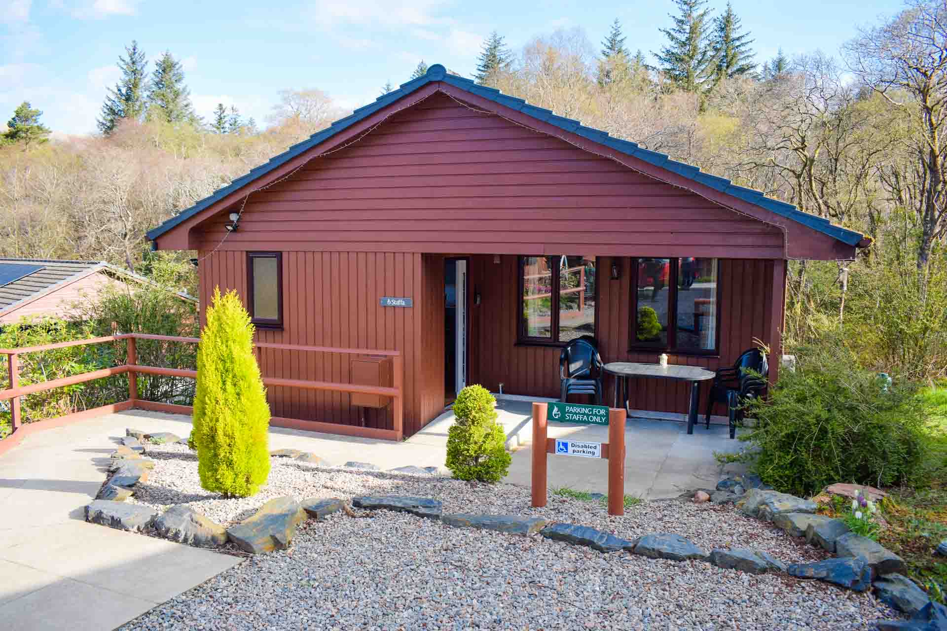 Our Staffa Lodge offers accessible accommodation with parking right outside.
